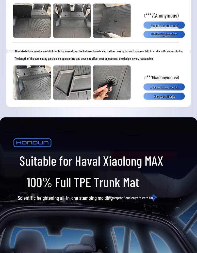 Haval Xiaolong MAX Trunk Mat, TPE 25, Second Gen One-Piece Tail Box Mat for Car Modification