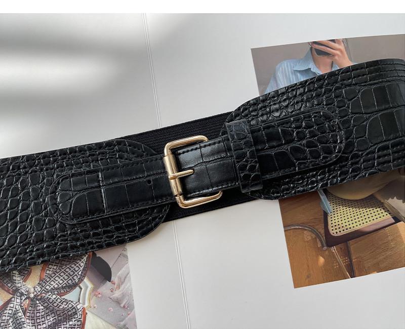 

Waist Sophisticated Black Belt For Women Adjustable Faux Leather Cincher Perfect For Dresses Black Stone