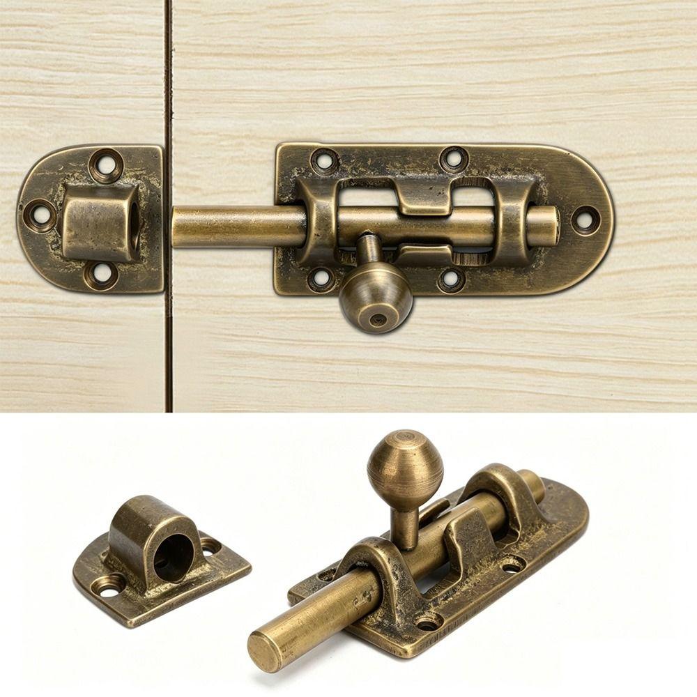 Includes Screws Door Latch Bolts Brass Barrel Bolt Latch Vintage Sliding Door Lock Outdoor Fences