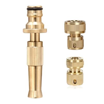 Garden Hose Quick Connector Set 3/4inch 1/2inch Solid Brass Garden Hose Fitting Hose Thread Fittings Quick Connector