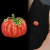 Broșă de dovleac pictată cu picătură de ulei la modă și exagerată, retro Halloween, piept de dovleac de legume, flori, accesorii pentru îmbrăcăminte, ac guler