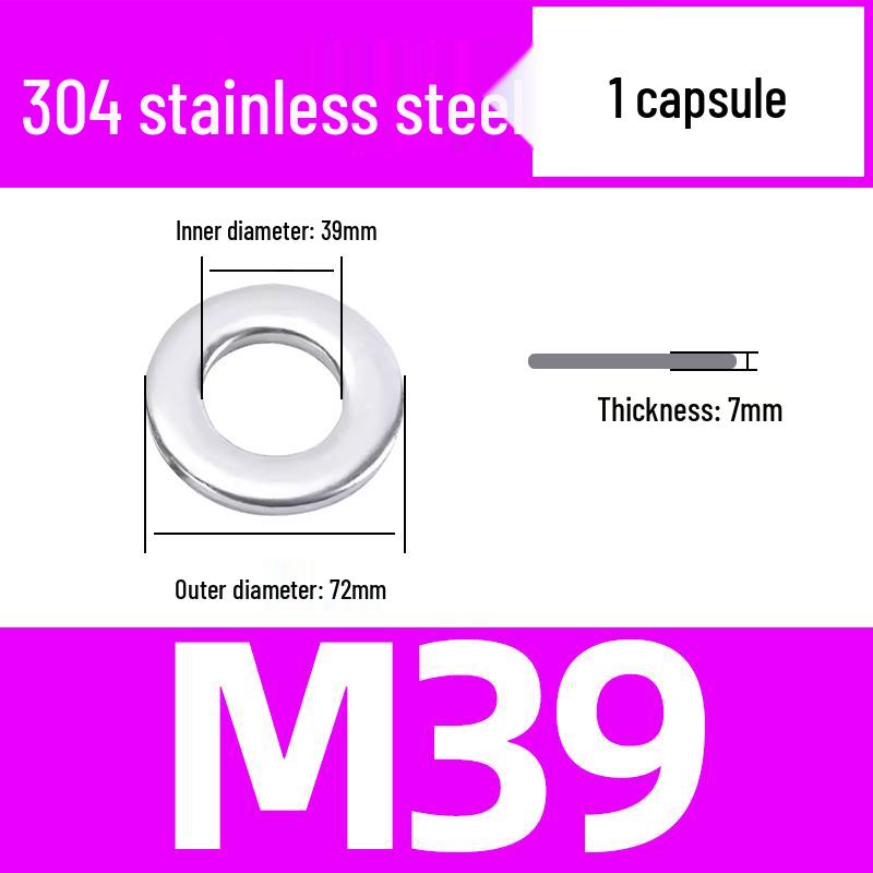 304 Stainless Steel Flat Washer for M1.6-M45 Screws