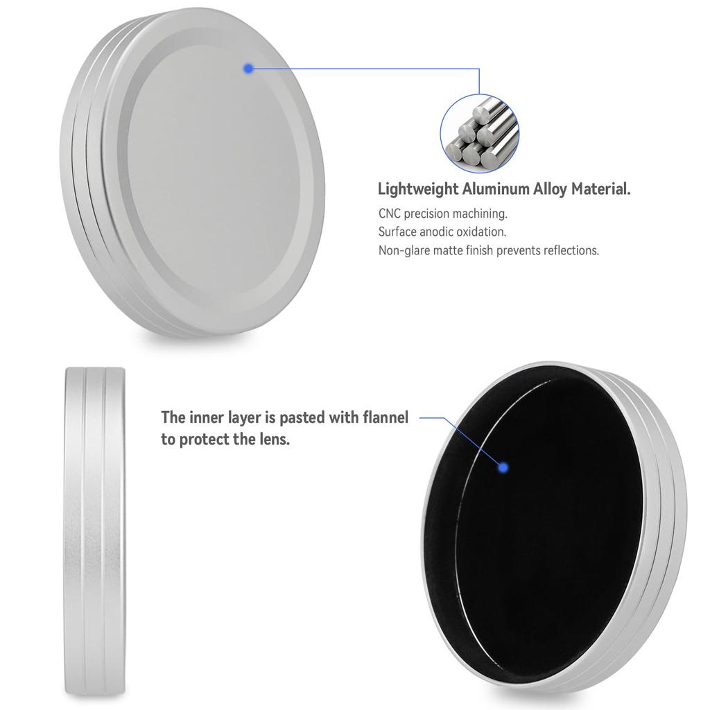 Haoge Metal Lens Cover Fujifilm Instax Mini Evo Film Photo Camera Accessories Lens Silver Cap,