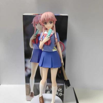 Future Diary Yuno Gasai Figure Anime 2D Beautiful Girl Uniform School Figure Model Ornament