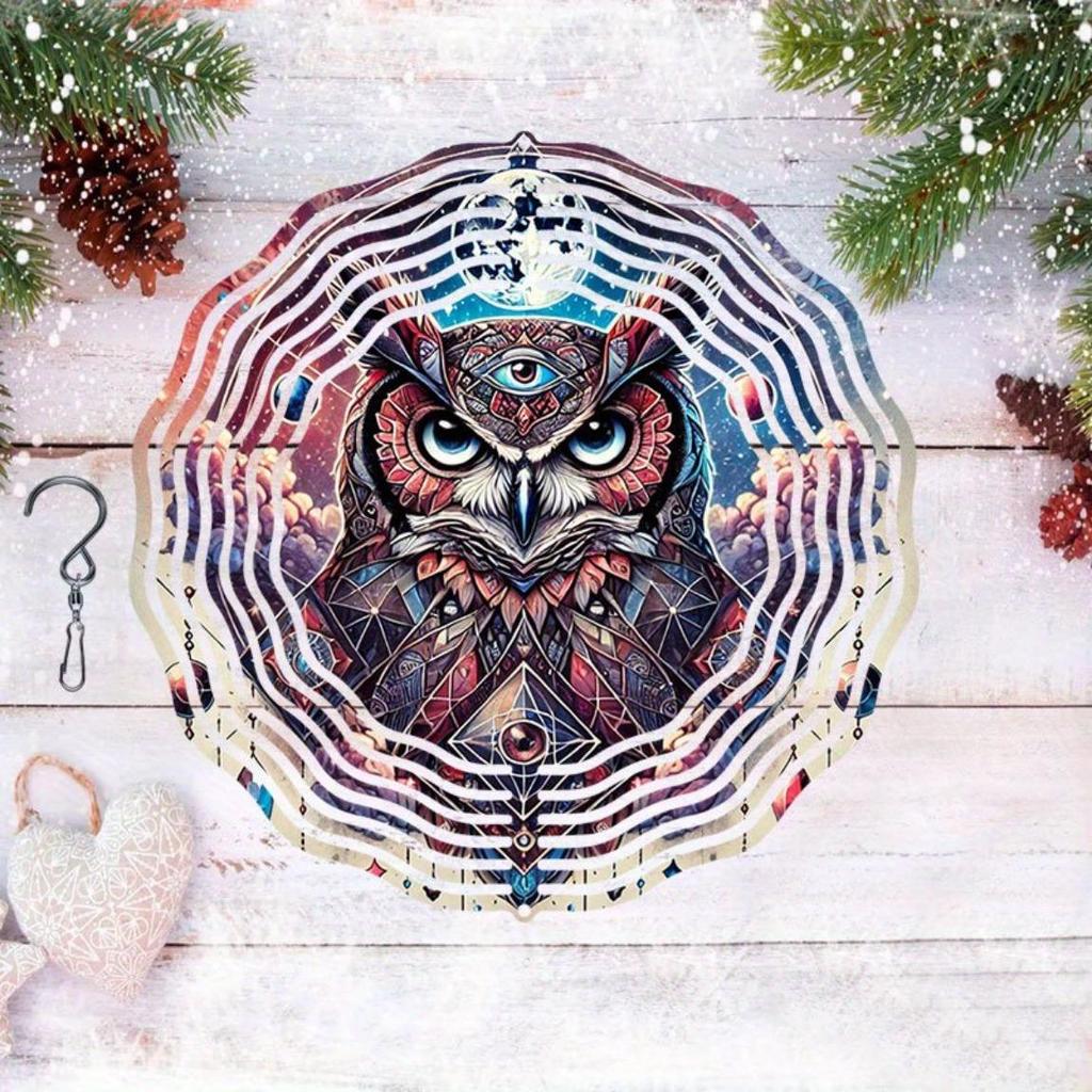 2D Metal Wind Spinner Art - Elegant Garden Windmill Decor, Dynamic Outdoor Wind Chime with Sublimated Patterns