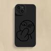 Phone Case For iPhone 14 Pro Max 15 11 12 13 Pro Mini XS XR X 7 8 Plus SE 2022 Funny Cartoon Man Soft Silicone Bottom Cover