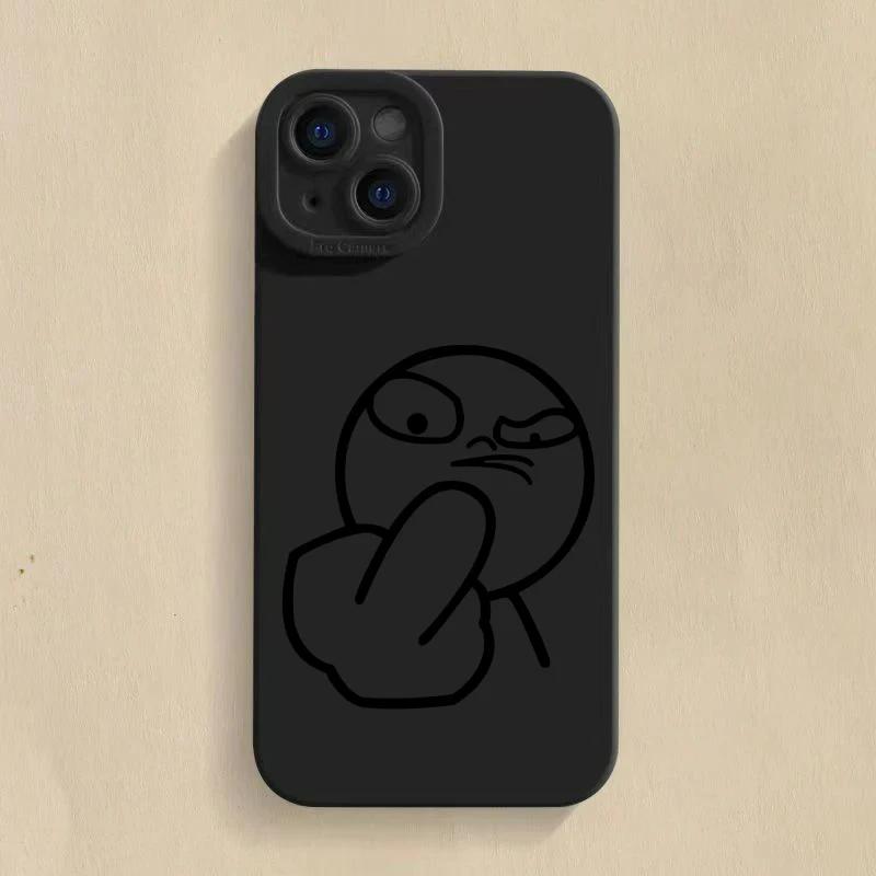 Phone Case For iPhone 14 Pro Max 15 11 12 13 Pro Mini XS XR X 7 8 Plus SE 2022 Funny Cartoon Man Soft Silicone Bottom Cover