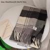 Windproof Winter Cashmere Scarf Thicken Men Scarf Simple Plaid Wool Scarf  Female