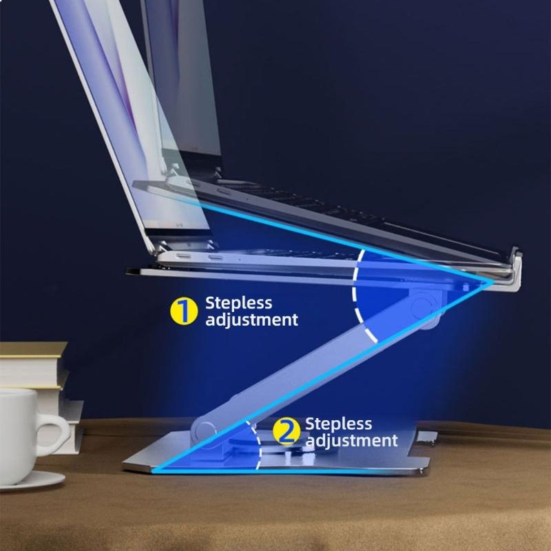 Foldable Laptop Stand Double Shaft Height Adjustment Cooling Laptops Risers 360Degree Rotating Base for Belows 17in Device