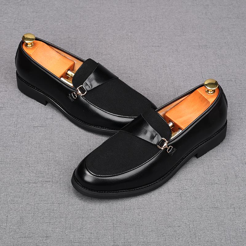Fashion Fashion New Black Brown Men's Suede Leather Mixed Flats Shoes Male Designer Monk Strap Loafers Homecoming Wedding Dress Footwear
