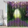 Shower Curtain Waterproof And Mildew-Proof 3D Digital Printing Plant Stone Printing Shower Bathroom Partition