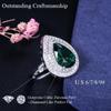 CMM Classic Women Engagement Party Jewelry High Quality Big Tear Drop Green Rings with Zirconia
