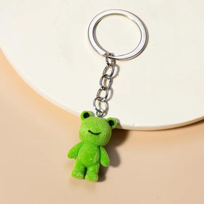Cute Green Frog Key Chains Cartoon Small Frog Small Figurine Key Chain Funny Keychains for Children