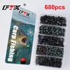 FTK 680Pcs Soft Fishing Beads Lure Fishing Accessories Fishing Bait Rigs Round Eggs Buffer Beads for Carp Fishing Tackle