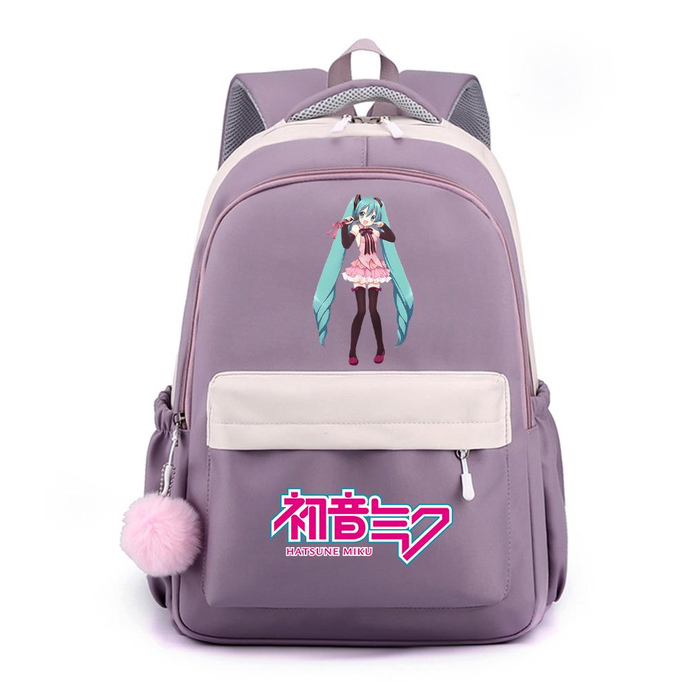 Anime Cartoon Hatsune Miku Printed Large Capacity Waterproof Backpack for Teenger Student Girl Boy Schoolbag Bookbag Kid Gift Travel Bag