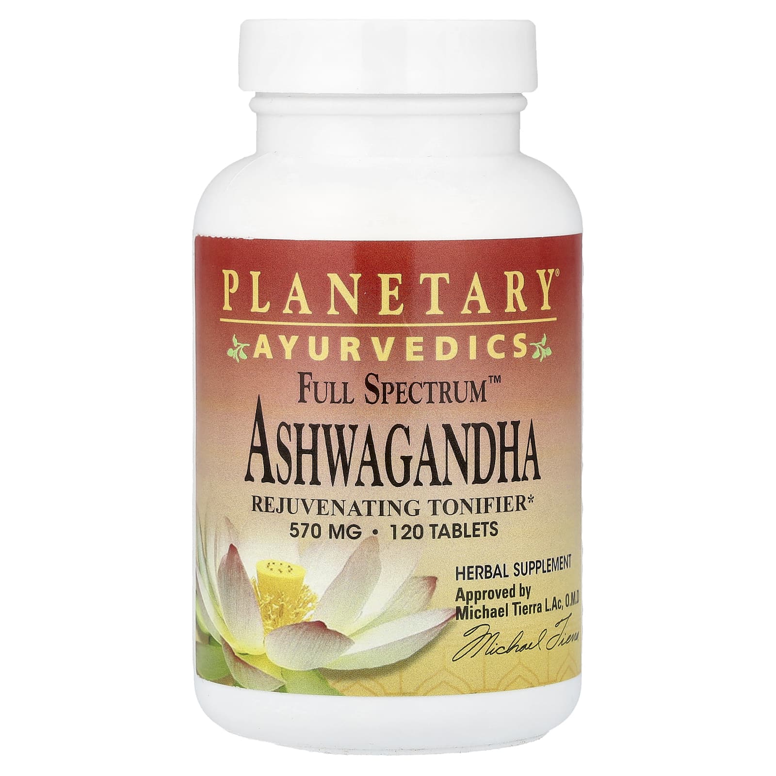 

Planetary Herbals, Ayurvedics, Full Spectrum™ Ashwagandha, 570 mg, 120 Tablets