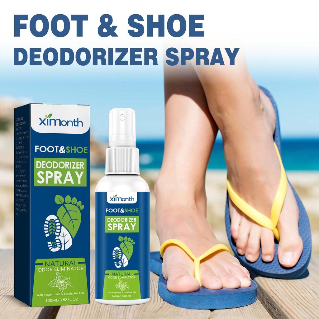 XIMONTH Foot Deodorizer Relieves Sweaty Feet and Stinky Feet Removes Odor, Stops Itching and Dries Feet Deodorizing Treatment Spray