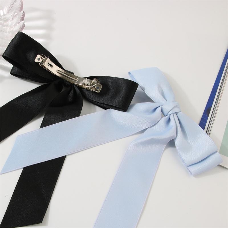 Long Ribbon Bowknot Barrettes Bow Hair Clip Girls Hair Clips Hair Shaping Tool