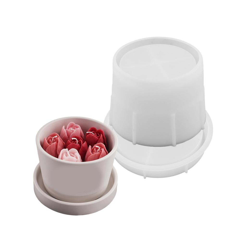 Candlestick Silicone Mold Candle Cup with Lid Molds Candle Holder Mould Plaster Succulent Planter Decorations Moulds