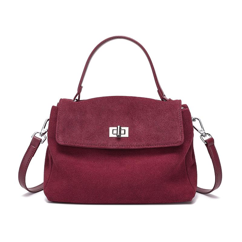

NEW Autumn winter women s Natural Suede leather Crossbody Bag luxury designer Genuine Leather commuting messenger bag 25x10x18.5cm красный
