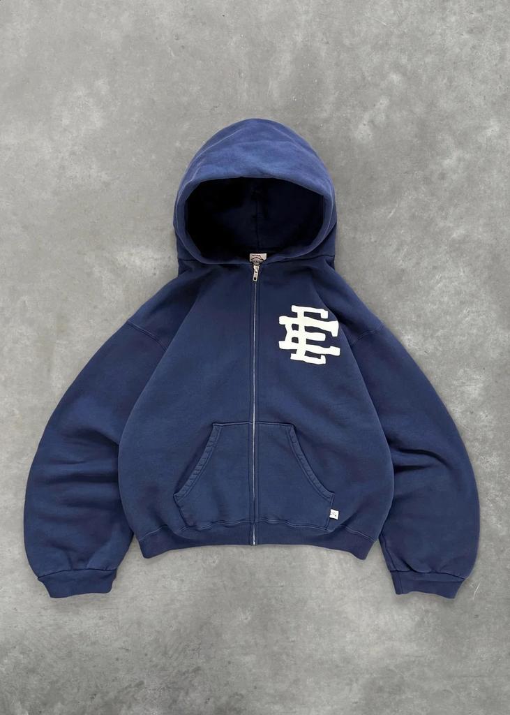 New Hooded Sweatshirt Women's European and American Dark EE Print Zipper Hoodie Gothic Coat Top
