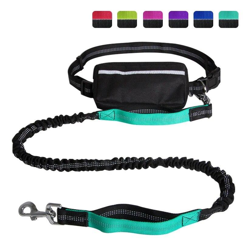 Dog Running Bag Waist Bags Leash Set Reflective Leash Traction Rope Pet Dogs Running Belt Jogging Pull Dog Leash With Waist Bag