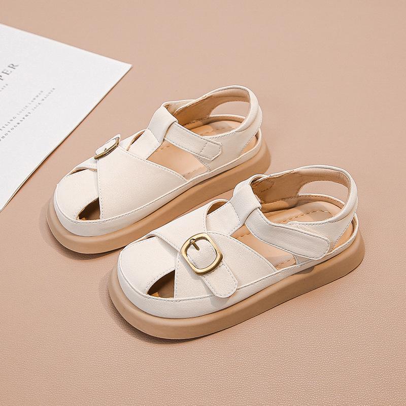 

Children s hole shoes boys 2025 new summer beach non-slip middle and older children outdoor wear girls bag head cool slippers 36 бежевый
