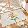 Super Absorbent Diatom Mud Bathroom Mat Natural Floral Pattern Quick Dry Non Slip Soft Floor Rug for Toilet Shower Home Decor
