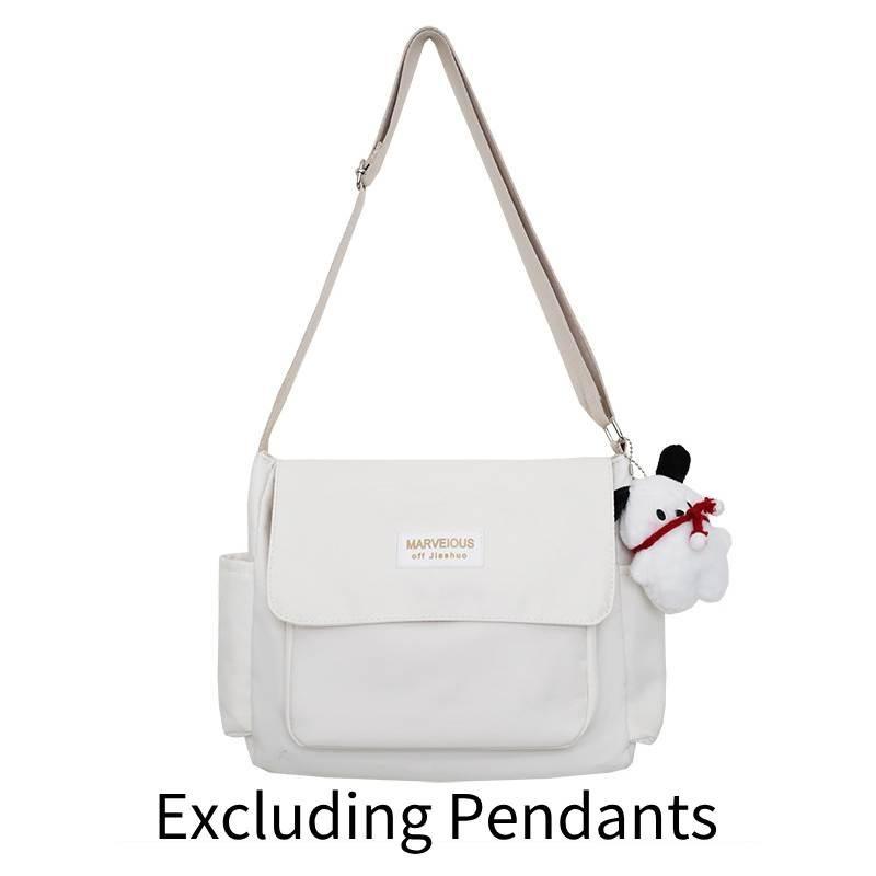 

Vintage Canvas Single Shoulder Bag For High School Students Ins Style Casual Crossbody Bag For Women Street Fashion Messenger Bag White белый