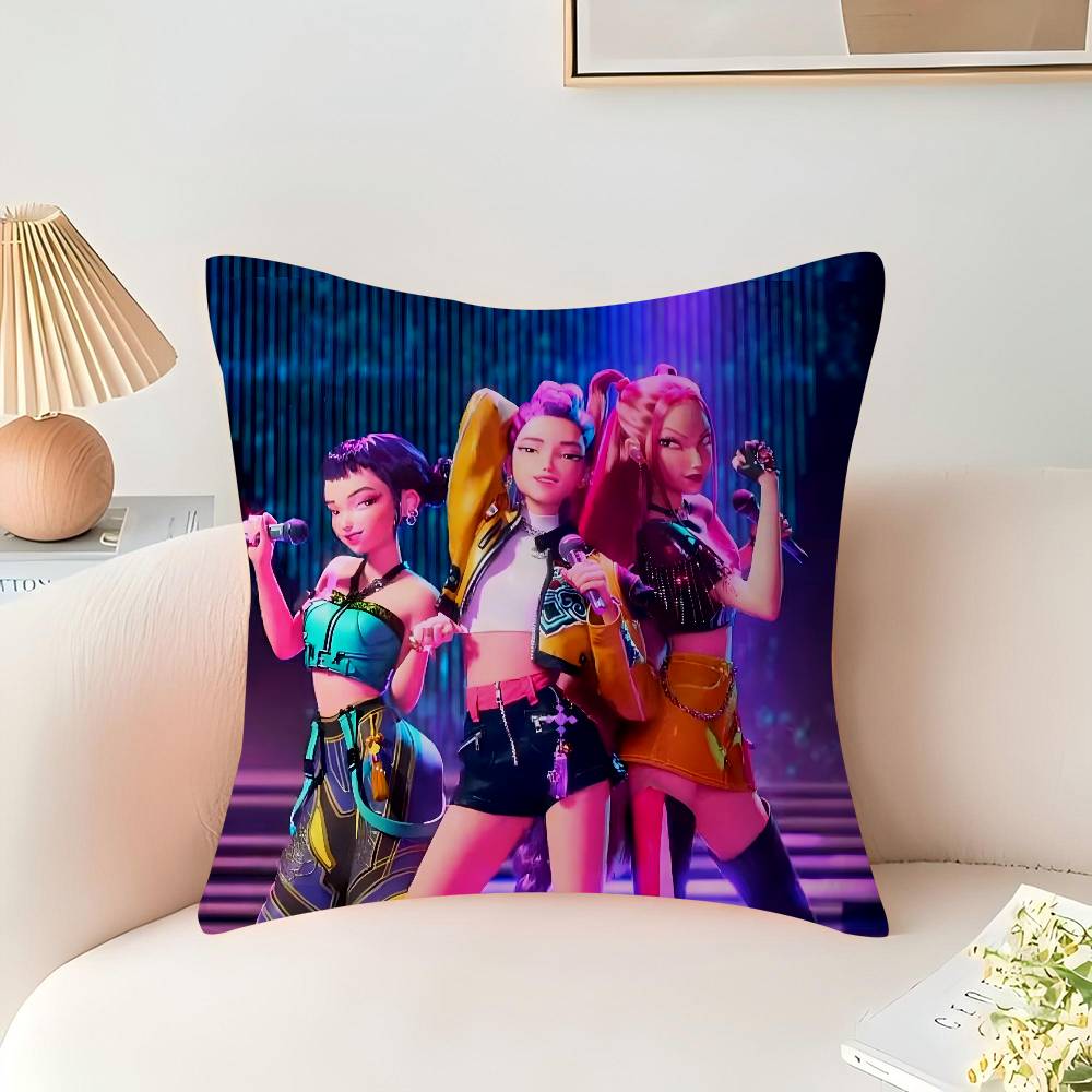 KPop Dämonenjäger Kissenbezug Cartoon Geschenk Kissenbezug Schlafzimmer Zuhause Sofa Stuhl Sitz Dekor Kissenbezug