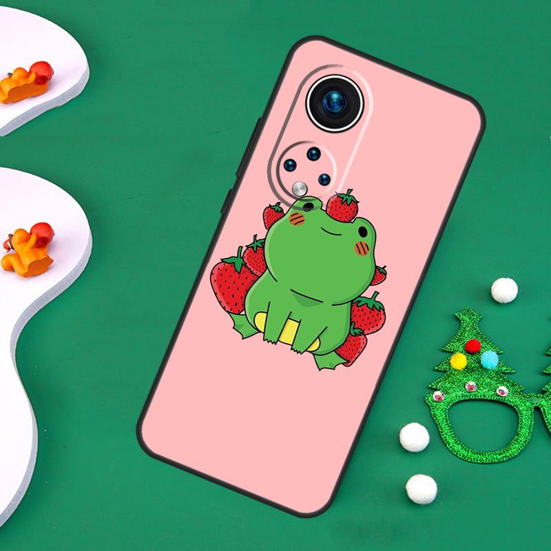 Cottagecore Fruit Strawberry Frog Case For Honor 200 Pro X9c X9b X9a X8a X8b X7a X6a X8 X9 50 70 90 Magic 5 6 7 Lite Cover