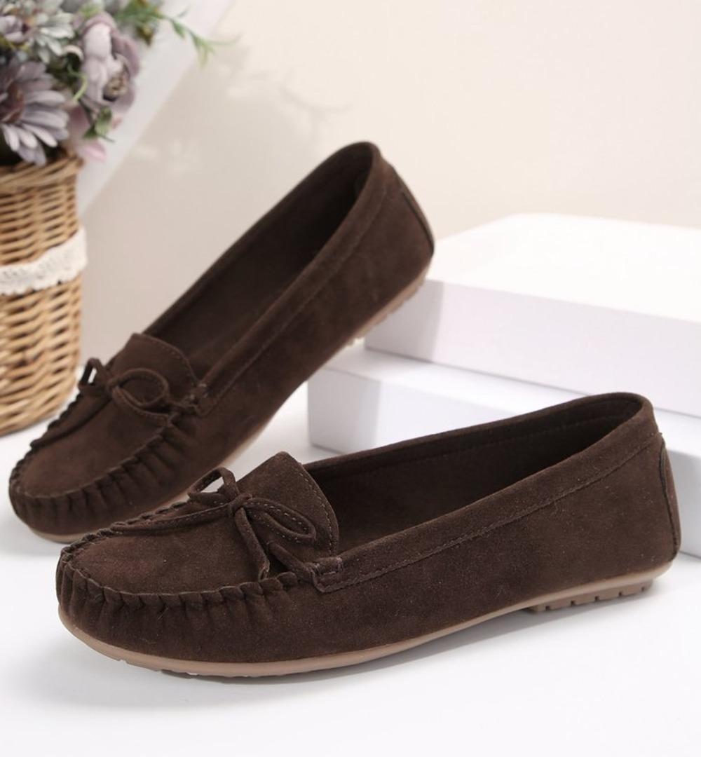 

Fashion Women Shoes Slip on Loafers for Ballet Flats Women Suede Casual Sneakers Zapatos Mujer Flat Shoes for Mom Shoes Autumn 43 коричневий