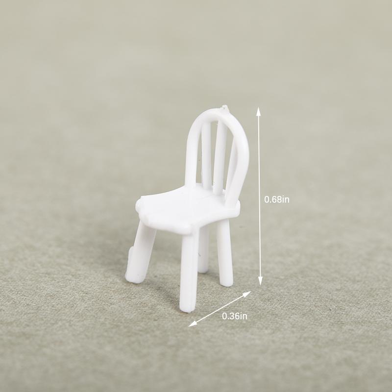 8/10Pcs 1:75 Scale Dinning Miniature Chair Model Mini Dollhouse Furniture Decor