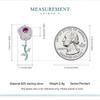 BAMOER 925 Sterling Silver Pink Zircon Rose Flower Bead Charms for Women Original Bracelet Bangle Necklace DIY Jewelry