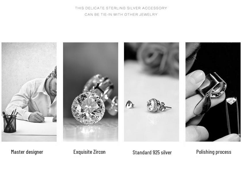 S925 Sterling Silver Adjustable Open Ring with Diamond Inlays - Four-Prong Design, Perfect for Qixi Festival.