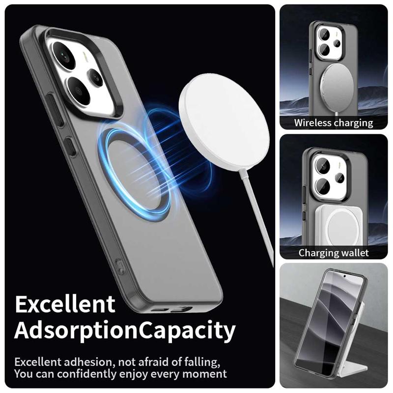 Transparent Case For Redmi Note 14 4G Case For Redmi Note 14 Magnetic Adsorption Wireless Charge Cover For Redmi Note 14 4G Case