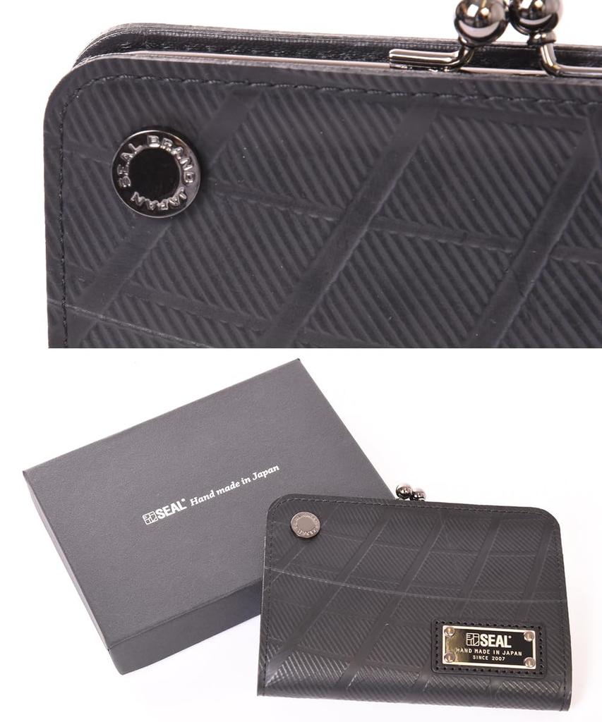 SEAL Kiss Lock Wallet Wallet Mini Wallet Billfold Card Case Coin Purse Waterproof Sorting Made in Japan PS-203BK