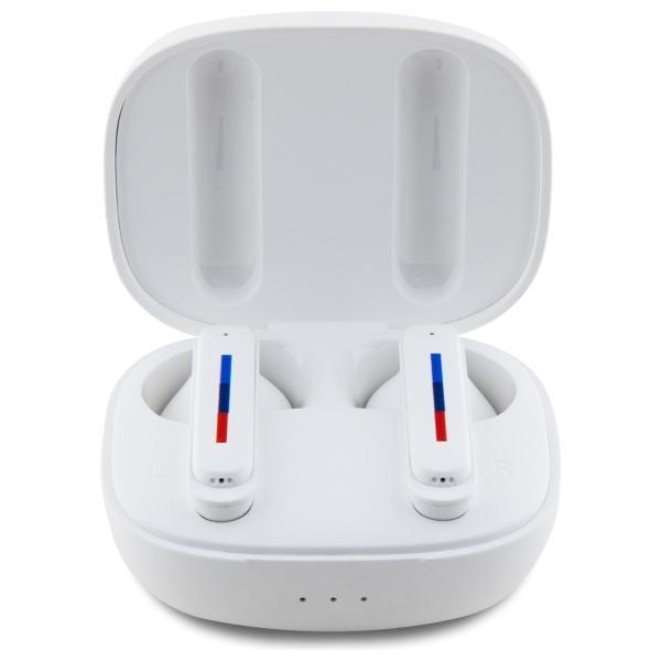 BMW Bluetooth Headphones Bmbemiatp20Loh   Tws + Docking Station White/White Printed Logos