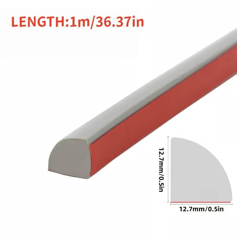 1 шт. 1 м / 39,37 дюйма Гибкий четвертькруглый плинтус - Самоклеящийся четвертькруглый молдинг, Самоклеящийся молдинг для кромки ванны 1m