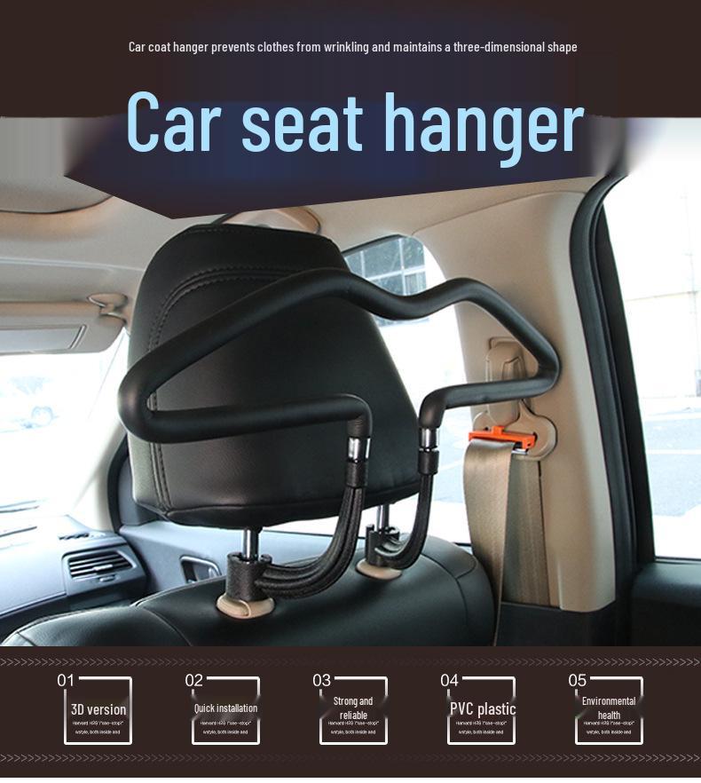 Multi-functional Car Seat Clothes Hanger with Sponge and Stainless Steel