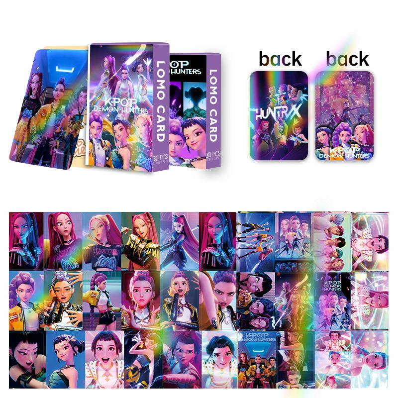 30 Pcs/lot Kpop Demon Hunters Card Lomo Double-sided HD Photo Printed Photo Shoot for Fans Christmas Gifts Collection