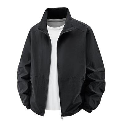 Ropa nueva de protección solar para otoño e invierno abrigo de hombre fino ligero transpirable protección UV pesca seda de hielo chaqueta con solapa