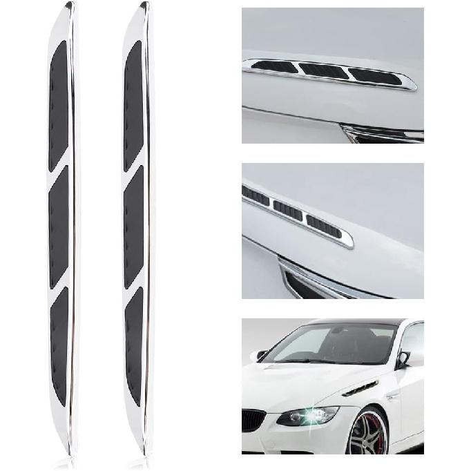Ejoyous Car Exterior Decorative Trim, 2pcs Car Exterior Hood Side Door Air Vent Cover Intake Grille Decorative Trim Sticker, Auto Decorative