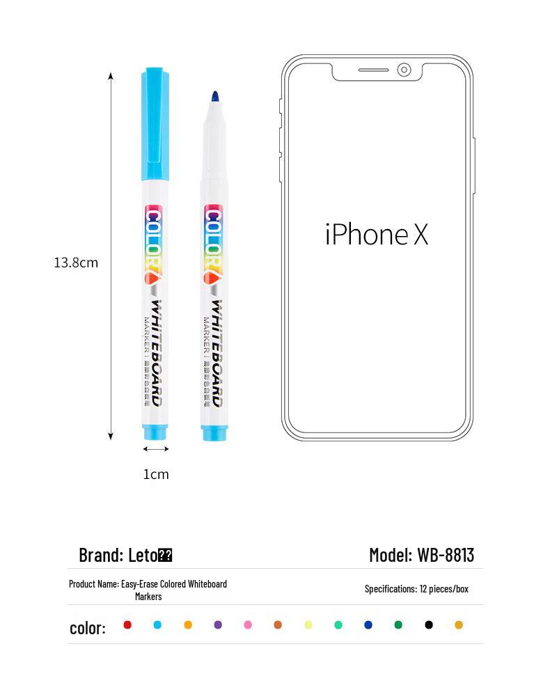 Lotu Erasable Colored Whiteboard Markers: 12/24 Fine Tip Floating Drawing Pens for Kids