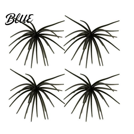 Saltwater Fishing Lure 4Pcs 6CM/1.9G 10.5CM/4G Soft Sea Urchin with Swimming Skirts Artificial Bass Tentacle Creature Bait Freshwater Trout