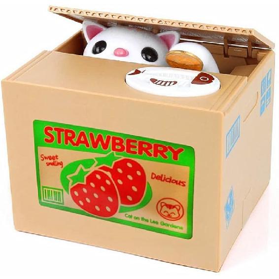 ALIMITOPIA Saving Money Box,Vocal Mischief Stealing Coin Piggy Bank Coin Storage Pot (Cartoon Cat)