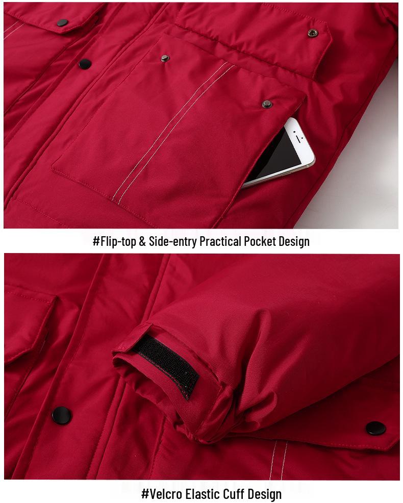Men's Plus Size Three-Proof Cotton Jacket with Large Pockets - New 2025 Winter Thicken Coat for Workwear