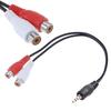 3.5mm Stereo Male Jack To 2 RCA Female Plug Adapter Headphone Y Audio Cable Cord