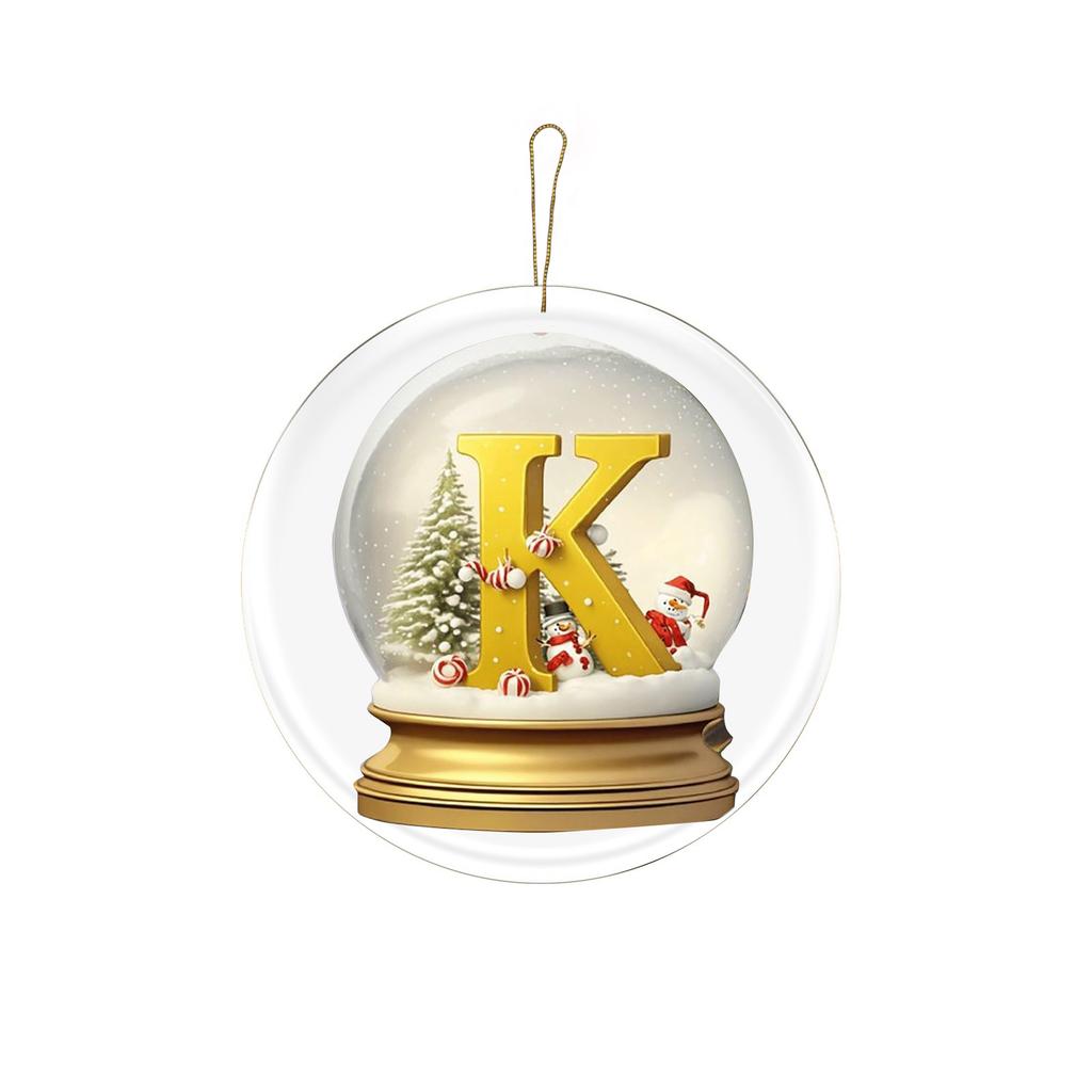 Dopis žlutá křišťálová koule akrylové auto Ornament vánoční stromeček přívěsek domácí dekorace