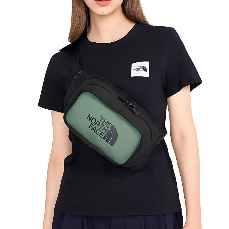 The North Face 2L Casual Fashion Portable Waist Bag Outdoor Bag Unisex bags Leather Gray Green NF0A3KZX-YXN